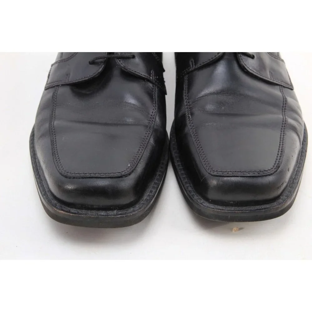 Ecco Seattle Apron Toe Men’s  Black Leather Lace Up Dress Shoes Sz 45 US 11